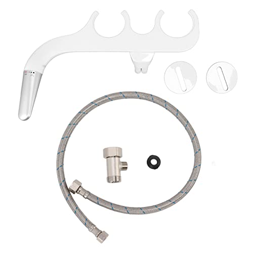 Fafeicy Bidet per WC Ultra Sottile, Bidet con Spruzzo d'Acqua a Doppio Ugello a T in Rame 7/8 Non Elettrico in ABS, con Funzione di Commutazione, Canale d'Acqua Incorporato