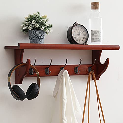 Floating Shelf with Hooks Rustic Entryway Wall Organizer for Coat Hat Keys Wall Mounted Storage Shelf for Bathroom Living Room Bedroom