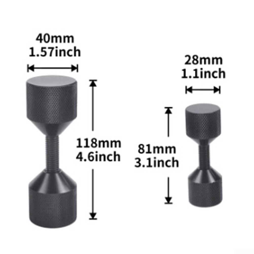 Juego de pasadores de posicionamiento de dos agujeros de brida de aluminio con nivel integrado para alineación de tuberías de 1-1/8 pulgadas degradado de agujero rojo negro (negro, 4 piezas)