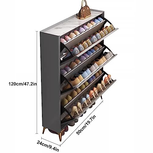 Armoire à chaussures étroite pour entrée | Meuble de rangement compact couleur A taille 17