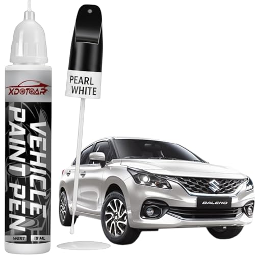 Image of xdotoar Car Touch Up Paint for Maruti Suzuki Baleno Pearl Arctic White (ZHJ) | 2K Paint Technology | Exact Color Match | Car Scratch Repair Paint | Automotive Touch Up Paint | Quick Dry | 18ml