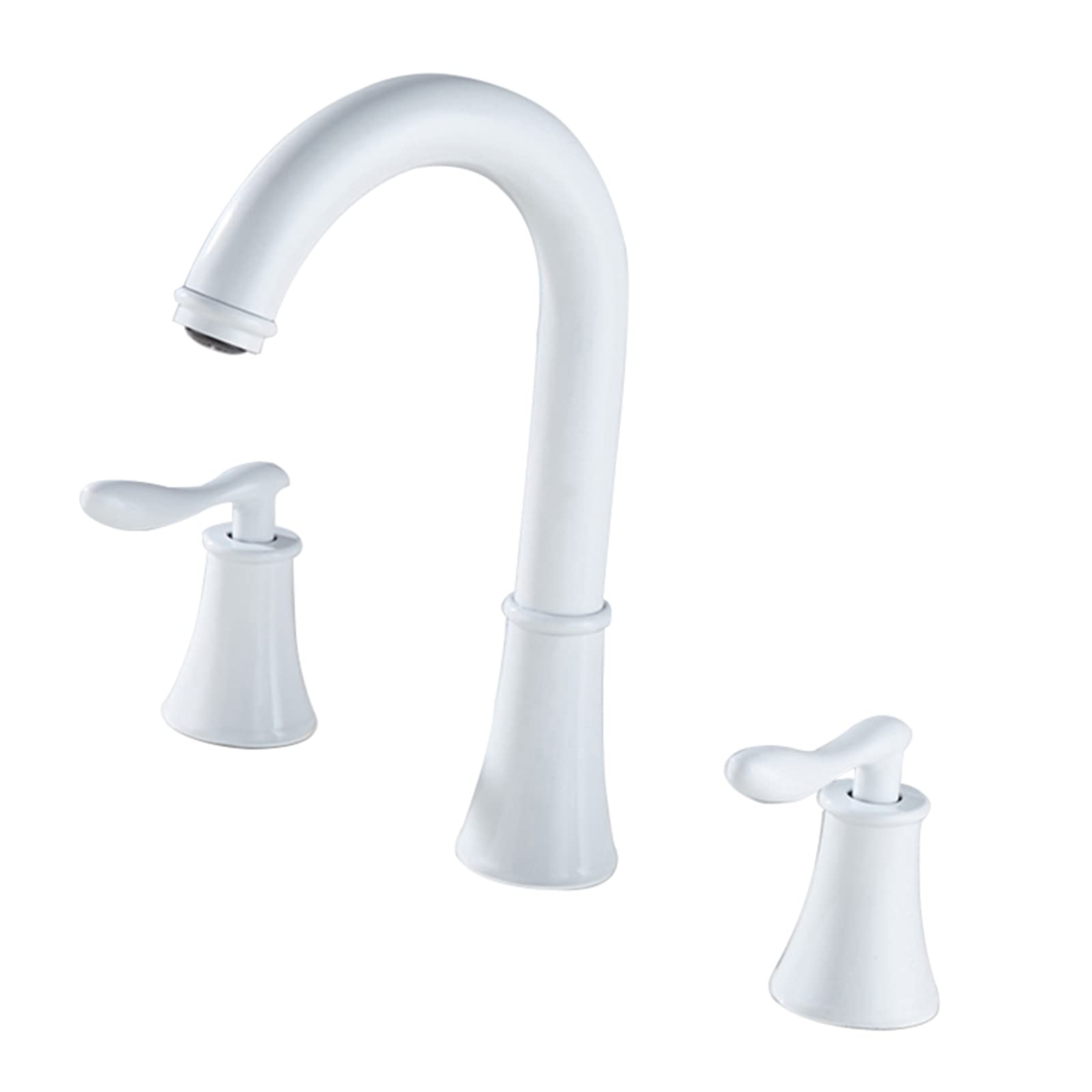 Mitigeur de lavabo trois trous en laiton chic avec bec pivotant à 360°