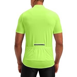 Bikewa Men’s Cycling Jersey Moisture Wicking Short Sleeve UPF Half Zip Bike Road Riding Biking Shirts for Men Zipper Pockets