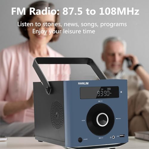 Hanlim HL-108-BLUE Portable Cd Player 20W Bluetooth Compatible/Fm Radio/Mp3 Playback/Usb/Aux Input/Headphone Jack/Microphone Jack/Remote Control thumb #3