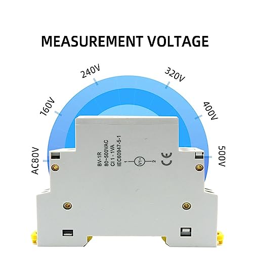 Voltmètre modulaire LED AC 80-500V mini indicateur digital monophasé pour tableau électrique - 6
