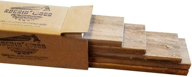 Rustic Weathered Reclaimed Wood Planks for DIY Crafts, Projects and Decor (6 Planks - 36" Long)