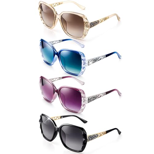 Image of DragonflyDreams Women Large Sunglasses, UV 400 Glasses | Oversized Classic Trend Ladies Sunglasses Sparkling Large Frame