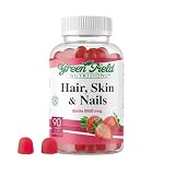 Greenfield Nutritions - Halal Biotin Gummies Vitamin for Hair, Skin and Nails, Supports Fat Metabolism, Hair Growth, Strong Nails & Clear Skin, Gelatin Free, Non-GMO, and Gluten Free - 90 Gummies