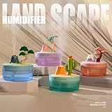 Mini Desk Humidifier with Cactus Landscape Decoration, Colorful Light, 320ml Capacity 844