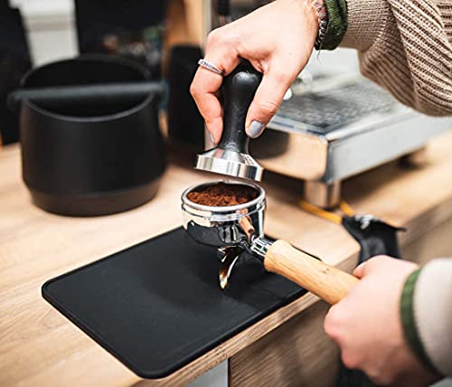 Coffee Tamper Mat Coffee Maker Mat Flat Silicone Tamping Pad Tamp Station Espresso Coaster Black Mat For Portafilter Barista Espresso Machine Accessories (8 X 8 Inches) #TOP5