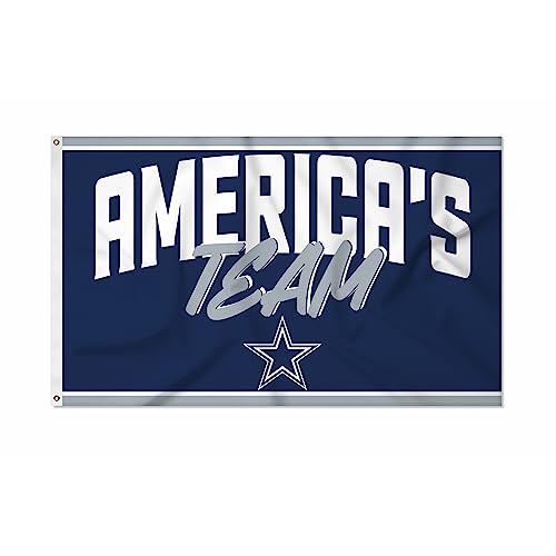 Rico Industries NFL Football Dallas Cowboys Script 3' x 5' Banner Flag Single Sided - Indoor or Outdoor - Home Décor