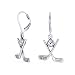 Produktbild Golf Bälle Clubs baumeln Ohrringe Leverback oxidiert.925 Sterling Silber Golf Schmuck Golf Spieler Geschenke für Frauen weibliche Golfer
