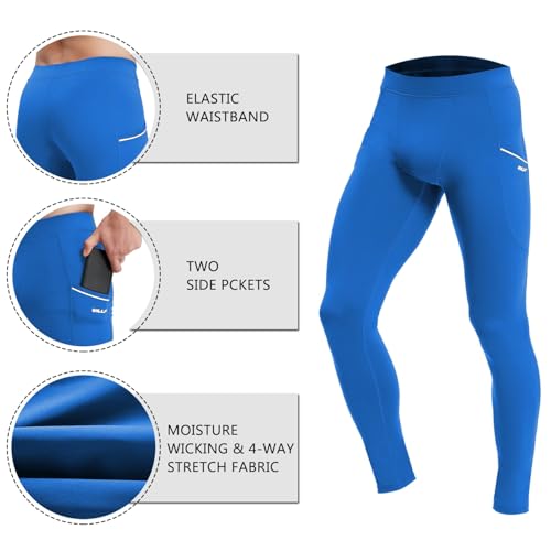 image for Willit Men's Active Yoga Leggings Running Quick Dry Dance Tights with 