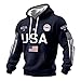 Naxsuia Men's USA 250th Anniversary Hoodie 1776-2026 Patriotic American Flag Waffle Print Hooded Sweatshirt
