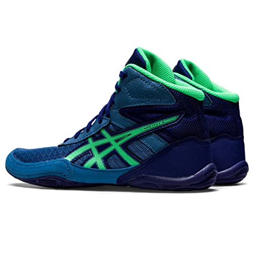 ASICS Tênis de Luta Livre Infantil Matflex 6 Grau, Azure/folha nova, 3.5 Big Kid