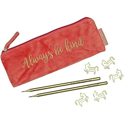 Velvet Pencil Case - Coral - Set of 2 Cover