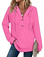 Material: Drawstring long sleeve hoodies for women is made with high-quality 65%Rayon,30%Polyester,5%Spandex. Lightweight, soft, durable, friendly to skin, keep you warm in fall and winter Features: Womens hoodies sweatshirt feature with ribbbed knit...