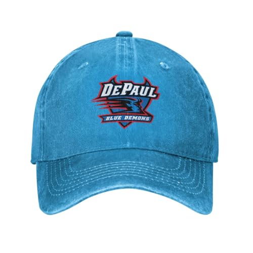Fsugnioe DePaul University Hat Adjustable Baseball Cap Unisex Casual Sports Hat Blue