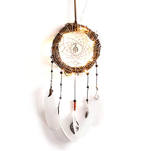 Goodvk Dream Catcher Dream Catcher Material Diy Wind Chime Ornaments Dream Catcher Indoor Decoration Wall Decoration (Color, Size : Mesh circle 15x L15cm)