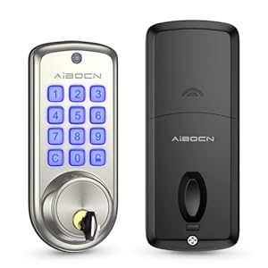 Aibocn Door Lock with keypad, Electronic Keypad Deadbolt, Keyless Entry Door Lock with Auto-Lock, Anti-Peeping Password, Easy to Install and Program, Smart Lock for Home Bedroom Garage (Sliver)