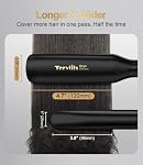 Terviiix Onyx Gleam Flat Iron Hair Straightener, 4.7" Extra-Long Plate | 1.75'' Ceramic Plate Infused with Argan Oil, Keratin, 80M Ions, 11 Heat 250-455°F, for Thick Coarse Frizzy Curly Hair