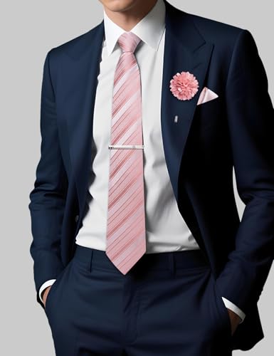 Image of DiBanGu Silk Zipper Ties for Men, Formal Pre-tied Necktie | Adjustable Tie,6PCS,Various Design Styles,Jacquard Woven,Skin-friendly,Practical Gift,Great for Wedding Party,Business Formal
