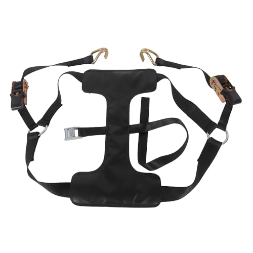 MOTO4U Universal Motorcycle Tie Down Strap with Belt Tensioner Motorcycle Rear Wheel Tie Down Strap Rear Wheel Transport Bar Tie Down in Black