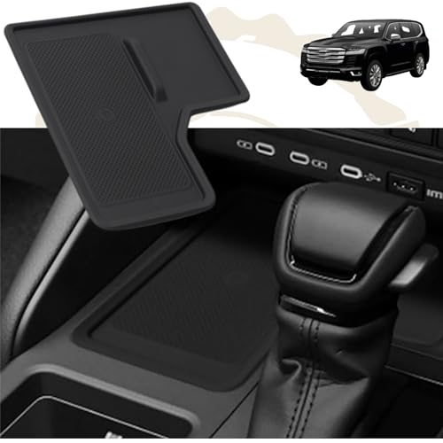 DodoxDIY 新型 ランドクルーザー 250系 ランクル LC250 カスタム パーツ アクセサリー センターコンソール ワイヤレス充電ラバーマットシリコンパッド 滑り止めマット収納スペース保護 ガーニッシュ 用品 室内装グッズ
