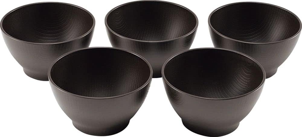 カクセー(Kakusee) Wood Grain Soup Bowl, Large, 5 Guests, Brown TW-02
