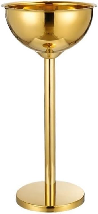 Ice Bucket Home Party Ice Wine Bucket Bar Vertical Stainless Steel Champagne Thickened Outdoor Basin Drinks and Wine Cooler(Gold)