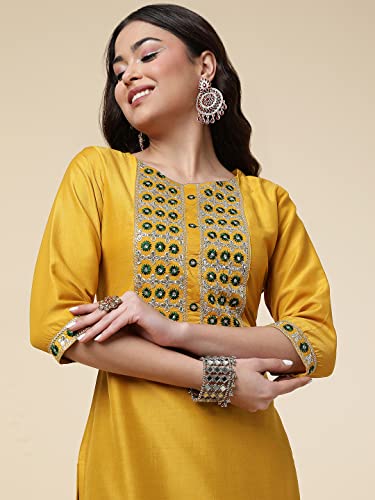 Silk Embroidered Kurta Set for Women3