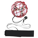 Marran Bolsa de Pelota Portátil Roja, Bolsa de Red para Pelota de Fútbol, Cifrado en + Cinturón