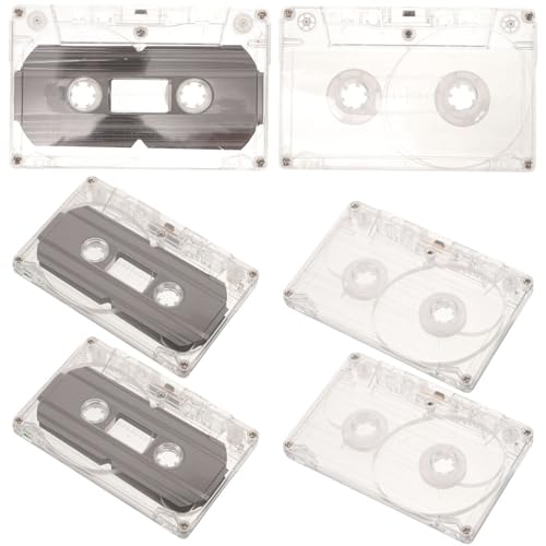 6pcs Tape Decoration Blank Cassette Tapes for DIY Blank Tapes Cassette Empty Cassette Tape DIY Cassette Decor Cassette Tapes for Decoration Blank Cassette Adornment Plastic