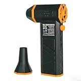 Fiizreal, ventola turbo senza spazzole, ventola turbo portatile Fiizreal, velocità 240 W, 57 Ms, ricaricabile, in ABS, colore nero