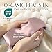 100% Natural Silk Eye Mask for Women Men, Soft Pressureless Cooling Blackout Eye Covers for Sleeping, Large Size Sleep Mask fits All Heads Adjustable, Lotus Pink