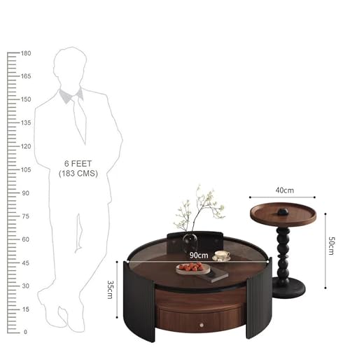 Image of The Attic Aloha Coffee Table Set, Glass Coffee Table, Wooden Centre Table