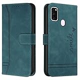 Lihondar Kompatibel mit Samsung Galaxy M30S/M21 Hülle, Handyhülle Samsung M30S, M21 Leder Klappbar Schutzhülle Tasche Wallet Brieftasche Cover Flip Hülle für Samsung M30S/M21 Klapphülle (Grün)