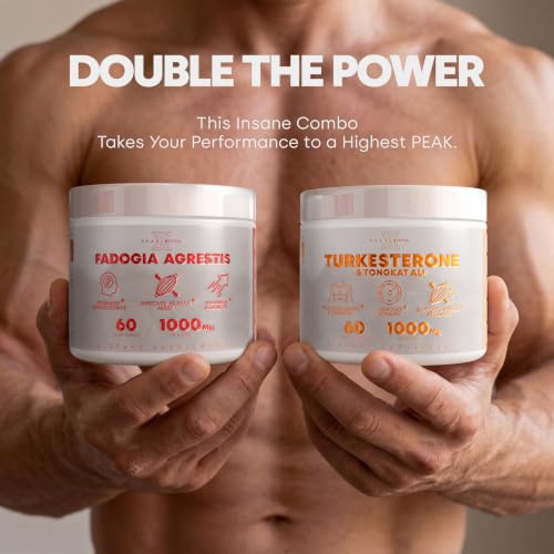 Image of Turkesterone & Tongkat Ali Lean Muscle Growth & Recovery, (120 Capsules) | Fadogia Agrestis & Turkesterone Tongkat Ali, Muscle Stack for Energy, Athletic Performance & Muscle Mass, BY Peak Revival-X