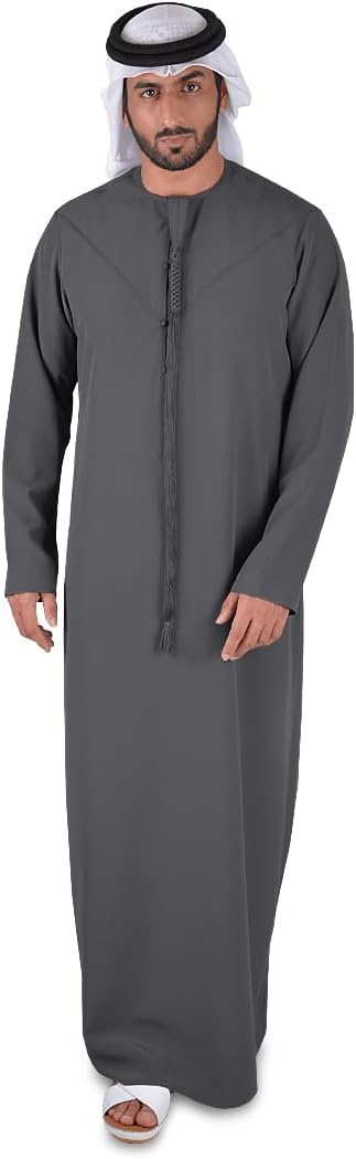 RAHMA Mens Emarati Thobe, Kandura, Traditional Dishdasha, Hand Stitched in Premium Fabric