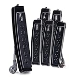 CyberPower CSP604TMP6 Surge Protector 6-Outlets 4-Ft Cord and TEL Protection 1350 Joules, 6 Pack