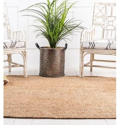 Tapis ovale en jute naturelle tressé à la main pour salon, intérieur et extérieur, décoration d'intérieur, beige naturel