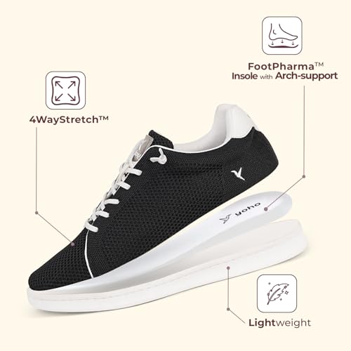 Image of YOHO Wind Sneakers for Men | Stylish Casual Shoes with Elastic Laces | Comfortable, Stretchable & Ultra-Lightweight | Premium Breathable Mesh Fabric
