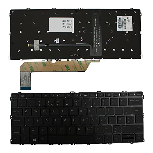 Clavier Royaume-Uni rétro-éclairé noir pour PC portable compatible HP 927592-031