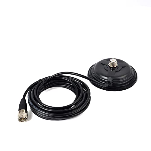 YNISBT Heavy-Duty SO239 Magnetic Antenna Mount Base W/5M(16.4ft) Low Loss RG58 Cable PL259 Connector for Anytone BTECH Icom Car Truck Mobile Radios