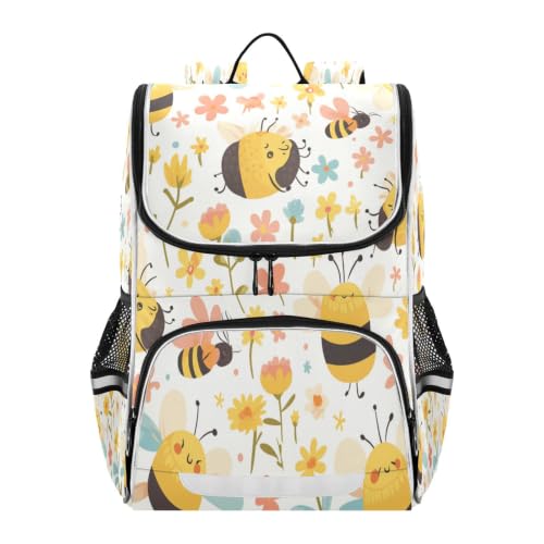 Sac à dos scolaire abeille mignon grand volume pour fille et garçon