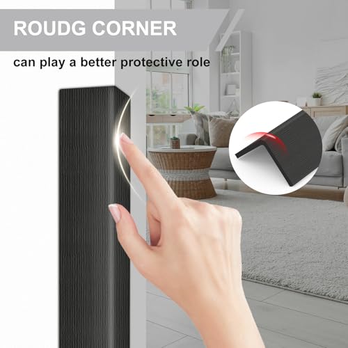 Image of Corner Guards for Walls,Black Wall Corner Protector with Adhesive Backing Glue for Prevent Scratch,59 in(L) X 1-5 /8 in(W) Wall Corner Guard for Stair Corner,Edge Protector.4PCS