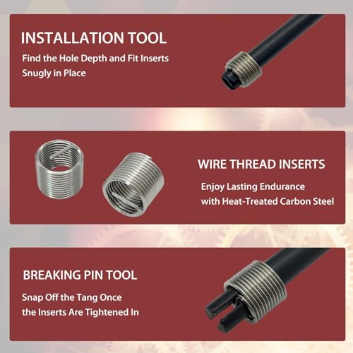 image for ANPTGHT M12x1.25 Thread Repair Kit, Helicoil Thread Inserts Taps Kit w