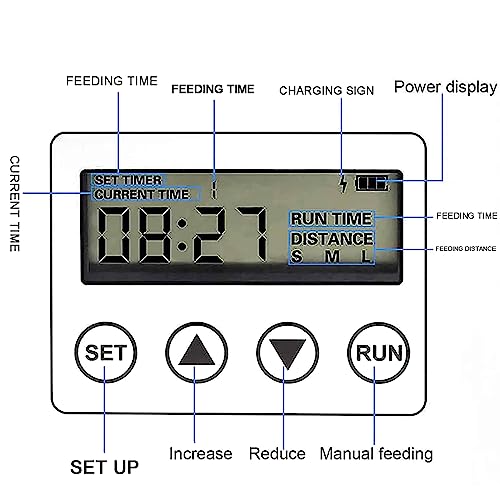 Alimentatore automatico per pesci, energia solare, capacità 6 l, design con dispersione a 120°, timer intelligente per acquari e stagni interni ed esterni