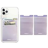 WUOJI Handy-Kartenetui, Stück Lycra-Klebekartenhalter für Ausweis/Kreditkarte, Handyhüllen, kompatibel mit den meisten Smartphones (Violett) – 2 Stück