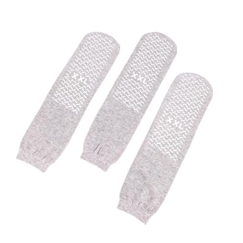 Slip Stop Safety Single Tread Slipper Socks | Non-Slip, Non-Skid Gripper Socks (3 Pair)